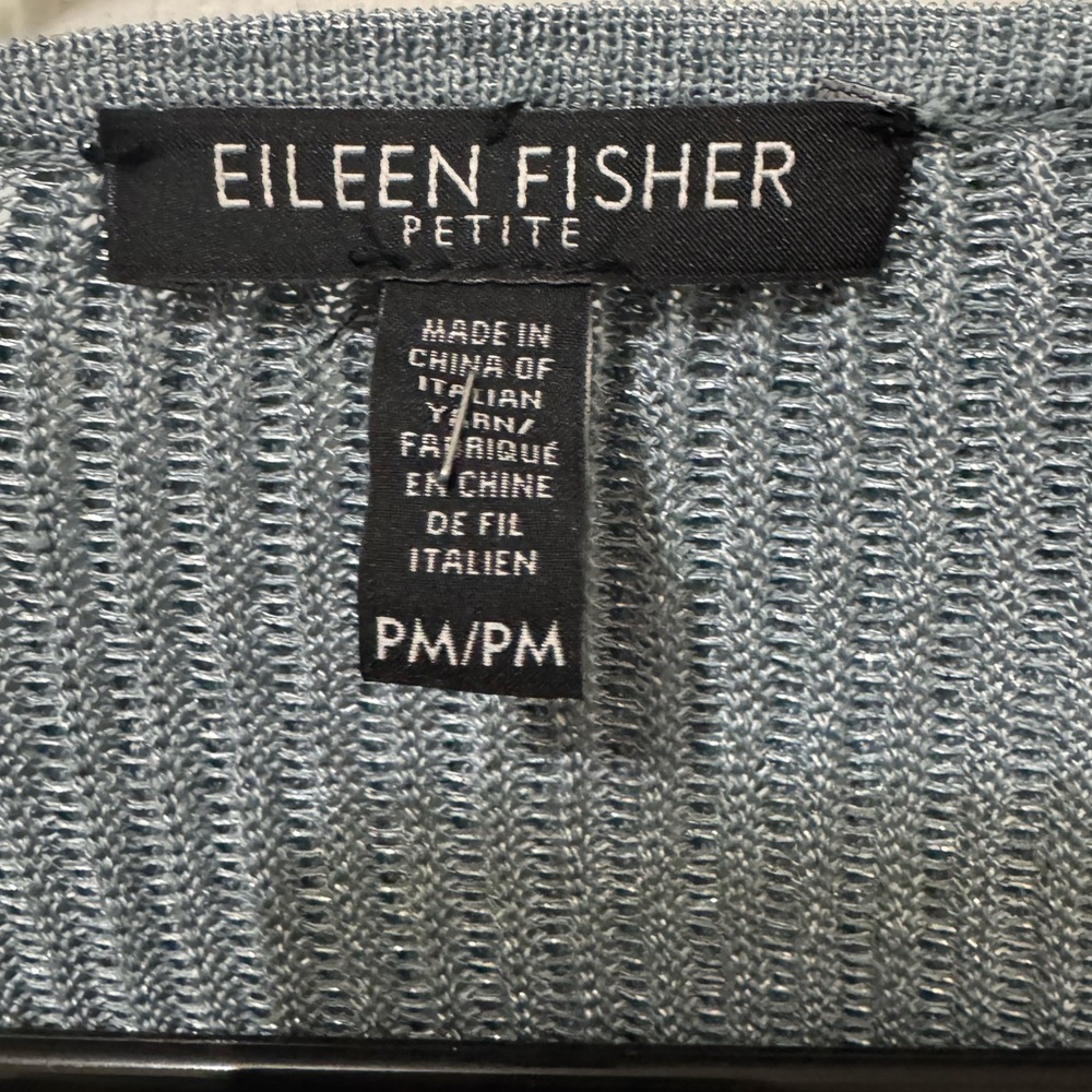 Eileen Fisher Hemp Blend Metallic Sweater Size Medium Petite - Picture 3 of 4